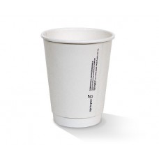 12OZ WHITE DOUBLE WALL COMPOSTABLE CUP