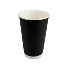 16oz BLACK DOUBLE WALL HOT CUP