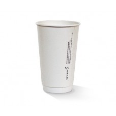 16OZ WHITE DOUBLE WALL COMPOSTABLE CUP