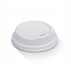 WHITE BIODEGRADABLE LID TO SUIT 12-16OZ HOT CUP