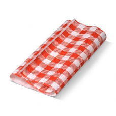RED GINGHAM GREASEPROOF PAPER 400MM X 330MM