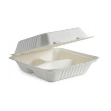 BAGASSE COMPOSTABLE CLAM DINNER DIVIDED
